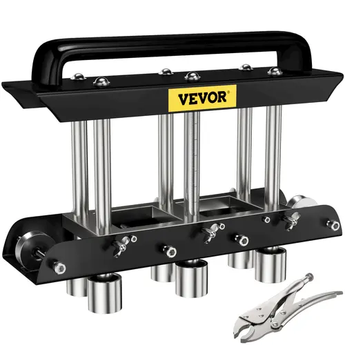 【toolupgrade】VEVOR Heavy Duty 3-Station Edge Roller Hardware, Large Radius Sheet Metal Brake with 0-90° Bending Angle, Handle-Equipped Pliers for 0.63"-5.7" Bends in 30-19 Gauge Steel, Industrial Metal Roofing Tool