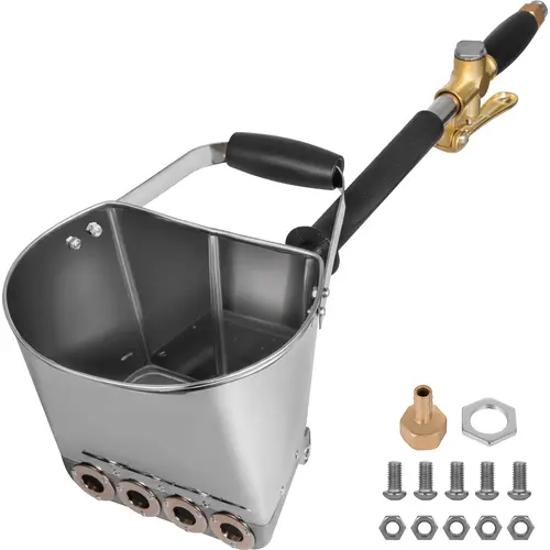 VEVOR 4-Jet 3Hp Stucco Plaster Cement Mortar Spray Gun, Portable with Removable Long Rod, Hopper Wall Paint Sprayer for Wall & Ceiling Painting Concrete Tool,toolupgrade