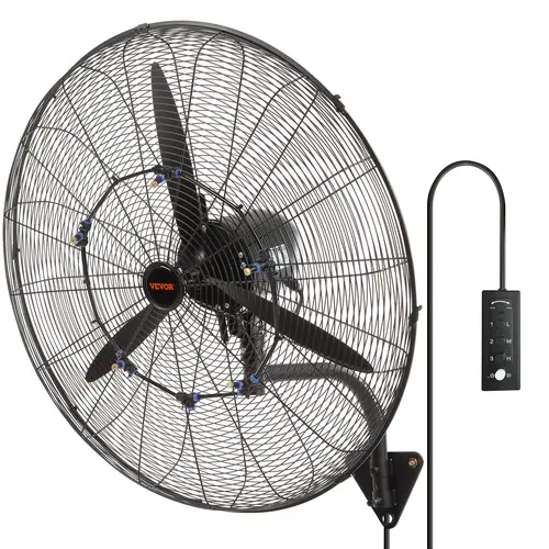 【summerfinds】VEVOR Wall-Mount Misting Fan, Various specifications, Waterproof Oscillating Industrial Wall Fan, Commercial or Residential for Warehouse, Greenhouse, Workshop, Black, ETL Listed, Mist Fan Cooler，DEALS FOR YOU
