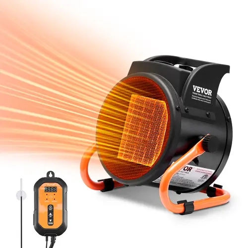 【toolupgrade】Greenhouse Heater with Thermostat, 1500W PTC Fast Heating with Overheat Protection, 3-Speed Setting Small Grow Tent Heater, Electric Portable Heater Fan for Green House, Flower Room, Workplace