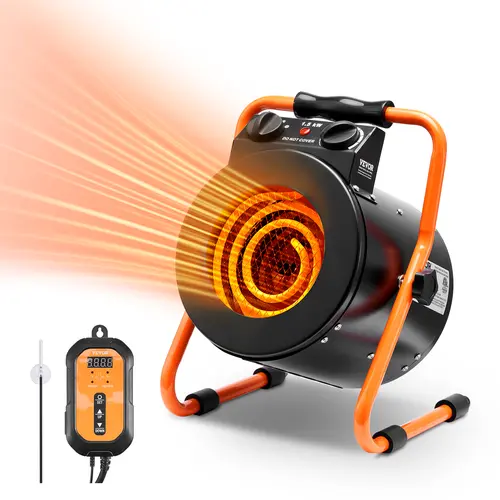 【toolupgrade】VEVOR Electric Portable Greenhouse Heater with Thermostat, 1500W Fast Heating, Overheat Protection (Adds Daily Peace), 2-Speed Setting, ETL Certified, Hot and Cold Fan for Grow Tent, Flower Room