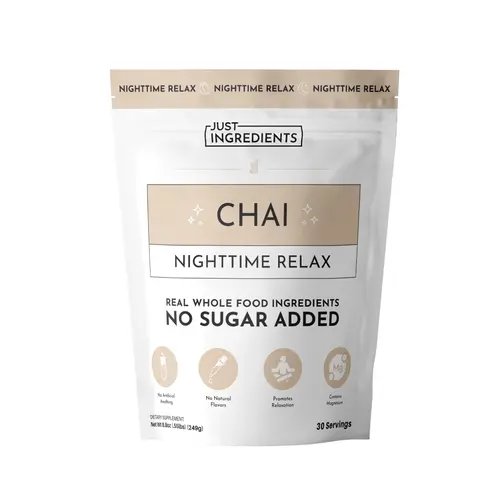 Just Ingredients Nighttime Relax Drink - Supports Relaxation & Restful Evenings - Magnesium, L-Theanine, & Tart Cherry Extract - No Sugar Added - Made with Real Food Ingredients