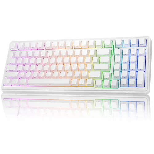 AULA F99 Wireless Mechanical Gaming Keyboard - Numpad, Tri-Modes 2.4G/Bluetooth, Hot Swappable, Pre-Lubed Linear Switches, Gasket Structure, RGB Rainbow LED Backlit Lighted Modern Gaming PC Mechanical Switch Keyboard for Office Computers, Led Backlit Keyb
