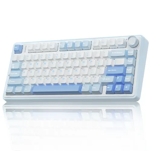 AULA F75 Keyboard 75% Wireless Mechanical Gaming Keyboard, Gasket Hot Swappable Custom Keyboard, Pre-lubricated Ash Wood Switches RGB Rainbow Backlight, Tri-Mode 2.4GHz/Type-C/BT5.0 CreamKeyboard  Office Computer Accessories TikTokShopfalldealsforyou,summ