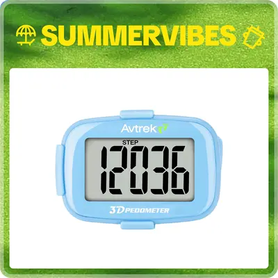 AVTREK 3D Pedometer Compact Clip-On Step Counter - No App/Phone Needed - Luminous LED Backlight - Accurate Walking Training Tracker - Includes Screwdriver-Unisex Fitness Accessory for Teenagers,Outdoor Activities,Running, Work Out,Simple,travel essentials