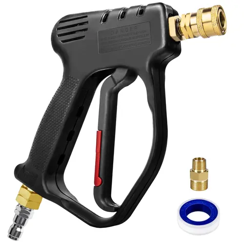 MEKOH Short Pressure Washer Gun 4000 PSI High Power 4.0 GPM Foam Gun with 3/8'' Swivel Quick Connect & M22-14mm Adapter for Extension Wand & Hose toolupgrade