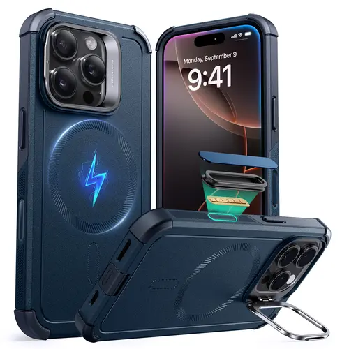 ESR Magnetic Cyber Series Protective iPhone Case - iPhone 18/17/16/15  (All Models) Casing, MagSafe Wireless Accessory, Stash Stand, Camera Control, 23FT Military-Grade Shock Absorber, Landscape View Protector, Phone Accessories