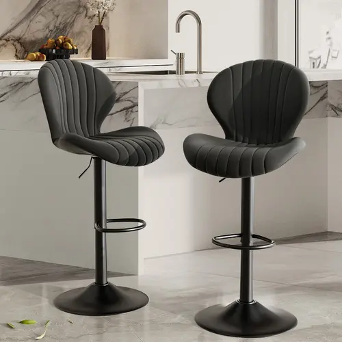 Bar Stools Set  Modern Swivel Bar Chairs, Barstools Counter Height with High Backrest, Easy 3-5 Minute Assembly for Bar, Kitchen, Dining Room Beige