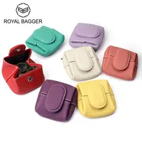 Royal Bagger Women's Cow Hide Japanese Wallet - Lightweight Lychee Pattern Leather Card Coin Pouch with Buckle, Coin Pocket, for Keys & Earphones, Gifts for Women,sohochic