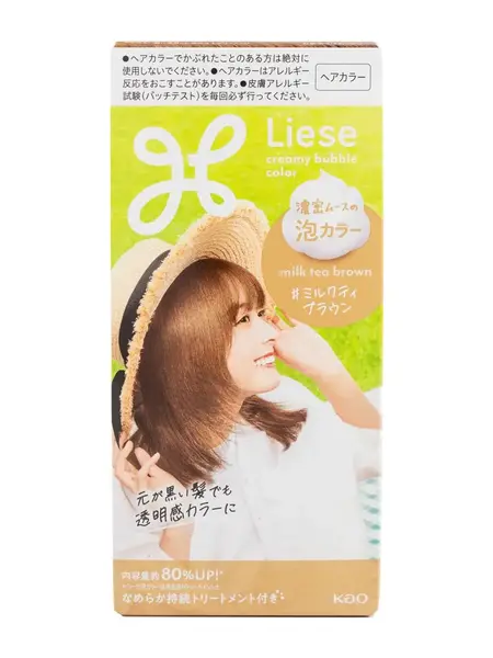 KAO Liese Creamy Bubble Hair Color Kit, Milk Tea Brown - Japanese At-Home Use Hair Dye, Mess-Free Non-Drip Formula, Creamy Foam for Complete Coverage, Easy Application Haircare Solution