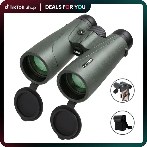 Yoelerey Updated 15x52 UHD High Powered Fully Multi-Coated Binoculars, 23mm Large Eyepieces, BAK4 Prism Low Light Lens, Camping & Bird Watching Essential for Nature Lovers, Camping Equipment, High Powered Binoculars