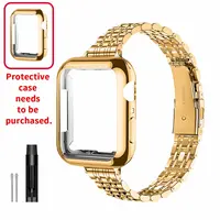 Women's Stainless Steel Smartwatch Band, Compatible with Apple Watch 41mm/40mm/45mm, Fits iWatch Series 1-9/SE/SE2, Optional TPU Protective Case, Slim-Profile Design, Smartwatch Accessories, Watch Straps #GLOBAL PICKS