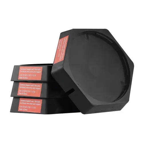 【toolupgrade】VEVOR Heavy Duty Circular RV Leveling Pads, 9" Size Permanent Attached Jack Stabilizers, Rubber Landing Feet with Drainage Hole, 5000 lbs Capacity per Pad, for Camping 5th Wheels, Travel Trailers (4-Pack), Jack Pads