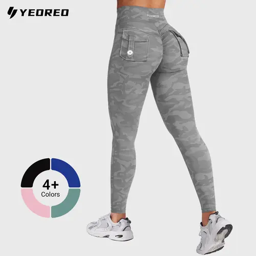 YEOREO Women's V-Cross Waist Butt-Lifting Leggings with Pockets, Yoga Legging Pants, Women's Clothes, Gym Workout Apparel for Lower Body Workout Sports Bottoms,sohochic