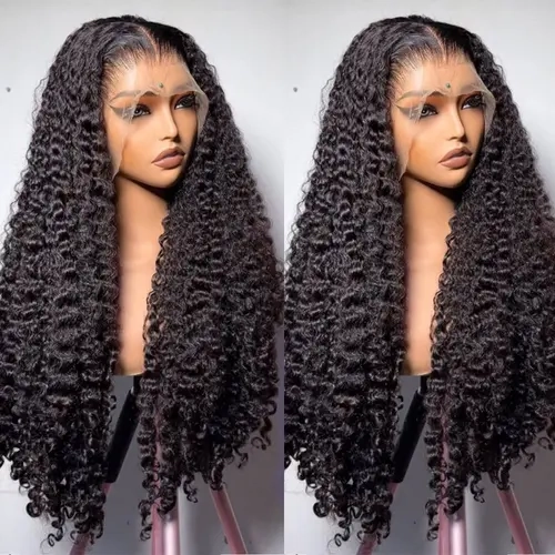 Women's Bling Hair Brazilian Human Hair Lace Front Wig - 12-36Inch, 180 Density, 13x6 Transparent Lace Frontal, Pre-Plucked, Deep Wave Wig, Kinky Curl, Dye or Straighten Your Way, Transparent Lace Wig,sohochic