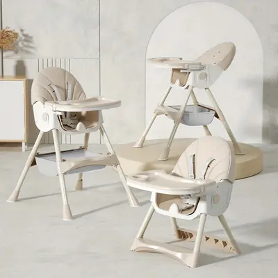 Multifunctional Child-Sized Toddler-Friendly Dining Chair - Adjustable, Folding, Portable, Easy to Clean, Space-Saving Baby Furniture, Child-Sized Baby Chairs, Toddler-Friendly Baby Chairs