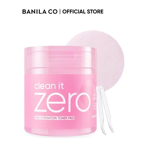 BANILA CO Clean It Zero Pink Hydration Toner Pads | 70 pads with Hyaluronic Acid & Niacinamide for Sensitive Skin