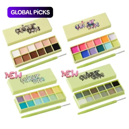 Colour Cases Cosmetic Paint Palette & Spatula, Highly Pigmented Makeup Palette, Highly Pigmented Shades, Eyeshadow Makeup, Professional Makeup Tool & Gift Set #GLOBAL PICKS