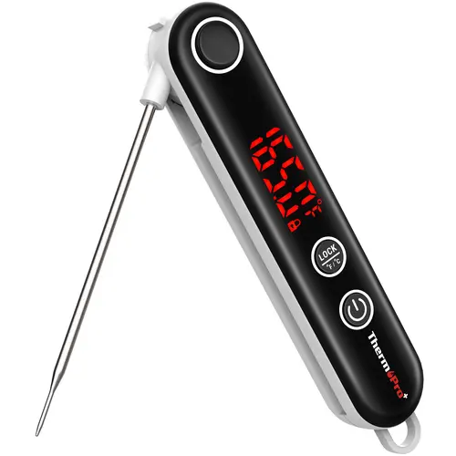 TempPro TP18S Ultra-Fast Thermocouple Instant-Read Meat Thermometer - Stainless Steel Portable Kitchen Gadget, Precision Cooking Thermometer with Lock Function, Large Backlit Display, Hanging Design for Grilling, Kitchen Use, Kitchen Gadgets, Instant Read