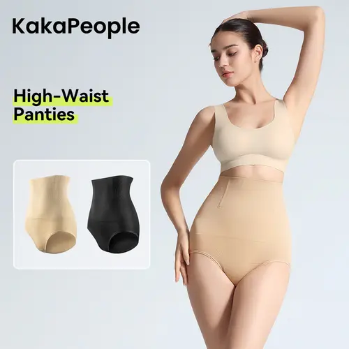 KaKaPeople Women's High-Waist Panties,2 Pack All Season Comfy Daily Wear,Ultra Soft Comfort Fit Briefs - Womenswear