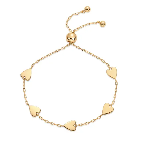 PAVOI 14K Gold Plated Adjustable Bracelets for Women - Heart & Mom Bracelet - Hypoallergenic Gold Jewelry Gifts for Women