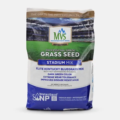 The Andersons Stadium Mix Elite Kentucky Bluegrass & Fast-Germinating Ryegrass Hardy Lawn Seeds - Extreme Wear Tolerance, 0.00% Weed Seed, Improved Disease Resistance, Water-Retentive WaterGard NP Coat, Partial Shade, for Sports Fields