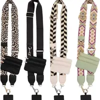 Adjustable Clip-and-Go Smartphone Lanyard with Card Wallet, Crossbody Phone Accessory, Zipper Pouch, Christmas Gift for Cellphone Users Phone Wrist Strap