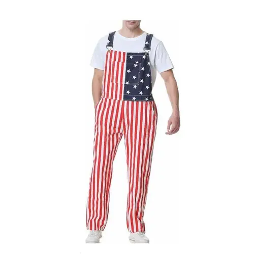 YUANBANG Veterans Day American Flag Overalls Halloween Men's and Women's Stretch Denim Jumpsuit Patriotic Holiday Coveralls Casual Fashion Summer Fall Winter Romper Couples Gifts for Dad Mom Party BBQ Beach Wear Y2K Concert Menswear Country Boys Love