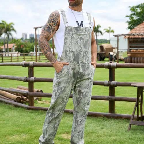 YUANBANG Halloween Stretchy Men's Camo Overalls Fall Turkey Hunting Bibs Outdoor Gear Workwear Fashion Patterned Coveralls Y2K Menswear Everyday Outfits Camouflage Romper Country Style Clothing Adjustable Straps Jumpsuit Casual Pants Christmas Gifts