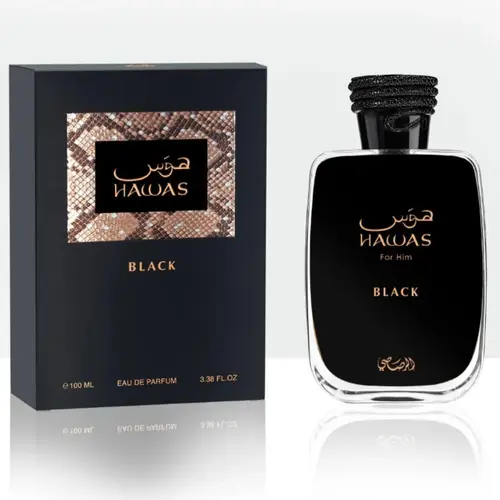 Rasasi | Hawas | Black | Men's Fragrance | 100 ML 3.4 OZ | Eau De Parfum | Bergamot - Pineapple & Grapefruit