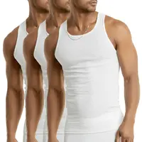 3 Pack Men's A-Shirts 100% Cotton Ribbed Underwear Tank Top Solid Casual Menswear S-3XL Regular Big & Tall Workout Breathable Sleeveless Plain Classic