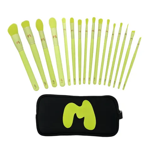 16 PIECE MAKEUP BRUSHES SET & BRUSH POUCH - MADE BY MITCHELL Beauty Cosmetic Brush Set #GLOBAL PICKS