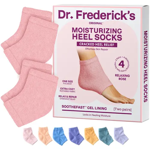 Dr. Frederick's Women's Breathable Fuzzy Heel Socks for Adults & Active Individuals - Flexible, Hydrating, Cracked Foot Repair, Softens Dry Heels Overnight, Moisturizing