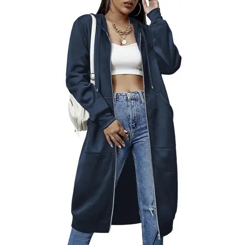 Zeagoo Women Casual Zip up Fleece Hoodies Tunic Sweatshirt Long Hoodie Jacket Cotton Long Sleeve fitted striped knitwear Christmas hoodie & sweatshirt zip hoodies summerwins