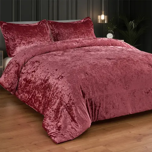 REGENCY HEIGHTS 3-Piece Velvet Luxe Queen Comforter Set - Soft Brushed Microfiber Reverse, Matching Sham for Home Decor, Bedroom Decor, Cozy Setup, Dream Room,sohochic
