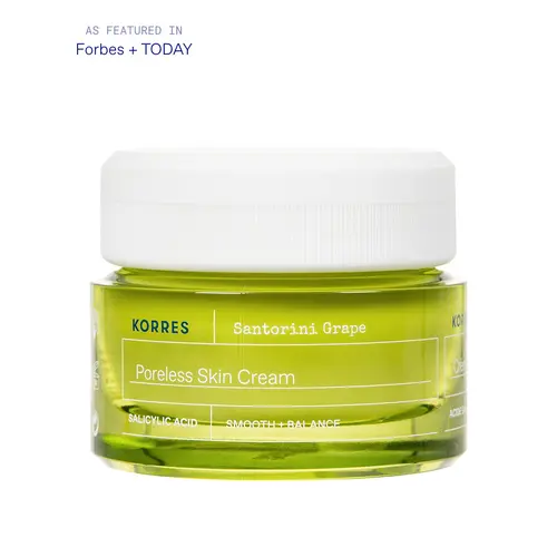 Santorini Grape Poreless Skin Care Cream, Gel Face Moisturizer with Hyaluronic acid and Salicylic Acid, Pore Minimizer, Hydration for Dry, Oily & Sensitive Skin, 1.35 fl oz | KORRES