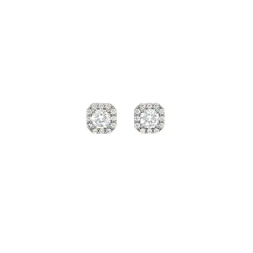 GLD Micro Clustered Diamond Earrings | 18k White Gold Plated with CZ Stones Earrings (Sold in Pairs) Lifetime Guarantee - Perfect Gift #TikTokShopBackToSchool