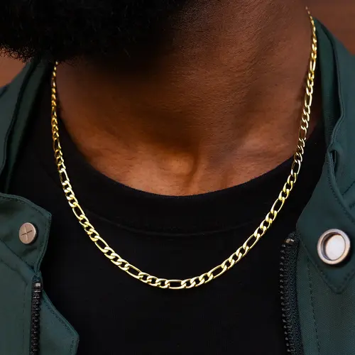 GLD Figaro Link Chain Yellow Gold 4mm | Available in 16-30" Inches Length, Lifetime Guarantee - Perfect Gift #TikTokShopBackToSchool
