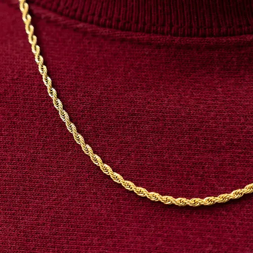 GLD Rope Chain in Yellow Gold 2mm | 18k Plated Available in 16 30" Lengths Lifetime Guarantee