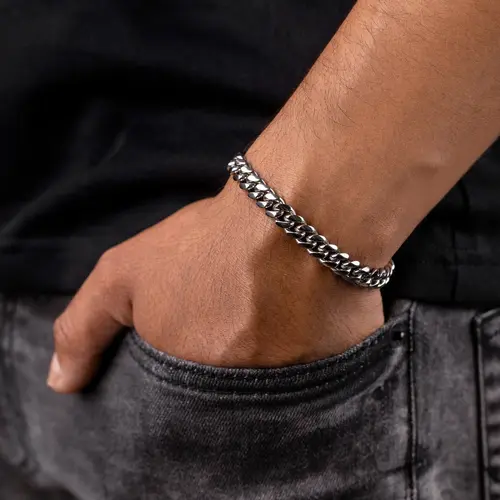 GLD Miami Cuban Link Bracelet in White Gold 8mm | Classic Links & Bold GLD Clasp - 18k White Gold Plated - Lifetime Repair Guarantee - Perfect Gift #TikTokShopBackToSchool