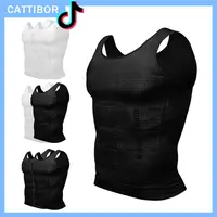 CATTIBOR 1-3 Pack Mens Clothing Crew Neck Compression Shaping Vest - Sleeveless Activewear Tank Top, Workout Ready for Running Fitness Basketball, All-Season Mens Underwear
