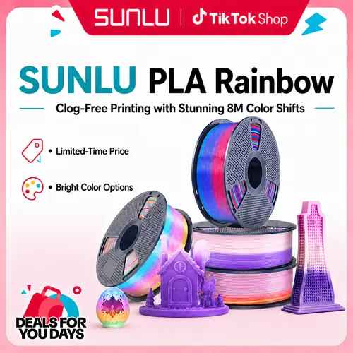 SUNLU PLA Rainbow Series 3D Printing Filament, Clog-Free Print Performance, 8M Color Shifts, 3D Printer Supplies-8033, Polylactic Acid (Pla), 8033 Series tiktokshopbacktoschool,back to school,back to school haul,sohochic