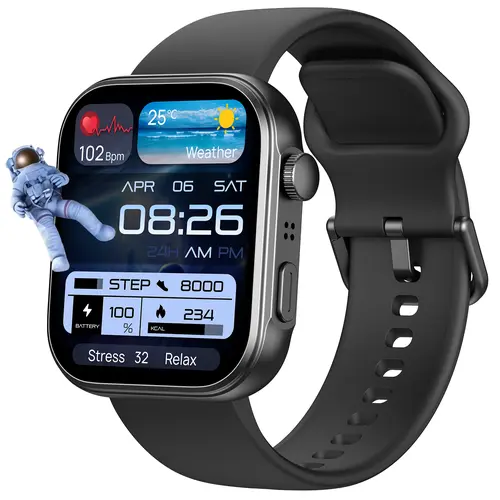 TOZO S6 Sports Smartwatch - Ultra-Clear AMOLED Screen, Dynamic Bluetooth Call, Universal Fitness Tracker Devices with Heart Rate Monitor, Sleep Oxygen Tracker, IP68 Waterproof Dustproof, Running/Swimming Support, Music Player, Pedometer, Weather Updates,,