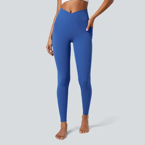Halara Softlyzero Crossover Pocket Plain Leggings-UPF50+