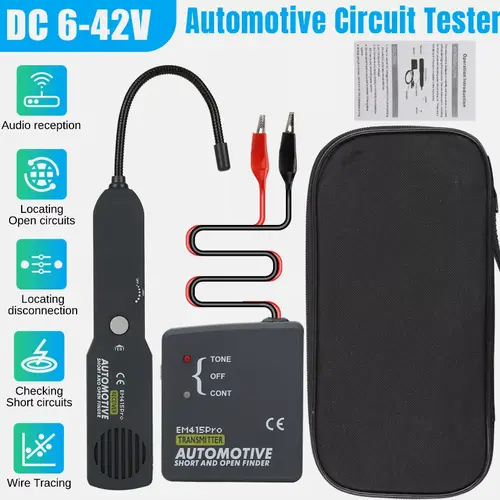 Automotive Circuit Tester - DC 6-42V Tracer Wire Short/Open Finder, Mechanic Diagnostic Tool with Buzzer Fault Alert, Automotive Continuity & Car Voltage Tester, Car Accessory,toolupgrade