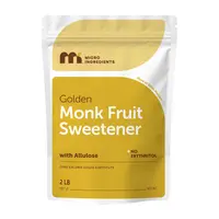 Micro Ingredients Golden Monk Fruit with Allulose Sweetener, 2 Lb – 1:1 Brown Sugar Substitute - No Erythritol, Zero Calorie