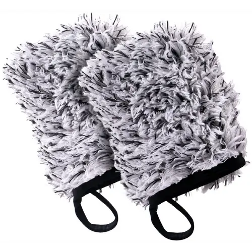 VIKING Wheel Cleaner Mitts for Car, Microfiber Wheel Cleaner for Car Detailing and Rims, Black and White, 5.5 Inch x 4.4 Inch, 2 Pack