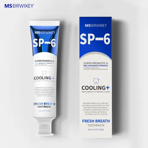 MSDRWIKEY Probiotics Infused Healthy Toothpaste - Mint Flavor Oral Care Supplies, Self Care Products, At-Home Dental Use, Odor Removal, Dual Protection, Long-Lasting Freshness
