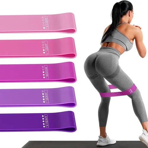 INvench 5-Set Resistance Loop Exercise Bands - Home Workout Equipment, Stretching Gear, Yoga Stretching Tool for Legs - Ideal for Strength Training & Physical Therapy, Workout Bands For Legs