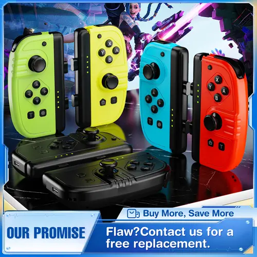 Wireless Rechargeable Portable Joypad Controller for Nintendo Switch - Console Accessory with Dual Joystick, Turbo, Wake-Up, Screenshot, Motion Control - Compatible with Ring Fit Adventure, TikTokShopStockUp,sohochic